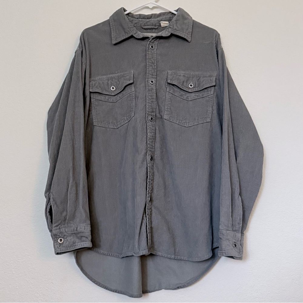 Levi’s SilverTab Loose Two-Pocket Corduroy Button Front Men’s Shirt Small - Grey